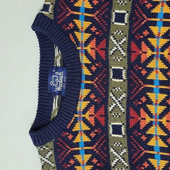 Men's long sleeve fairisle sweater Woolrich sz large - Picture 4 of 6